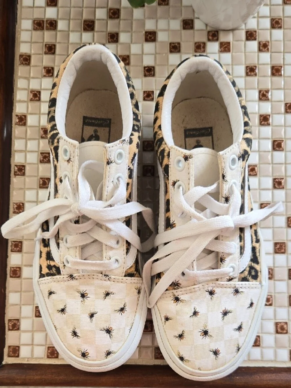 Vans Old Skool Platform Leopard Panels and Bee Print Size 6.5 - Picture 7 of 9